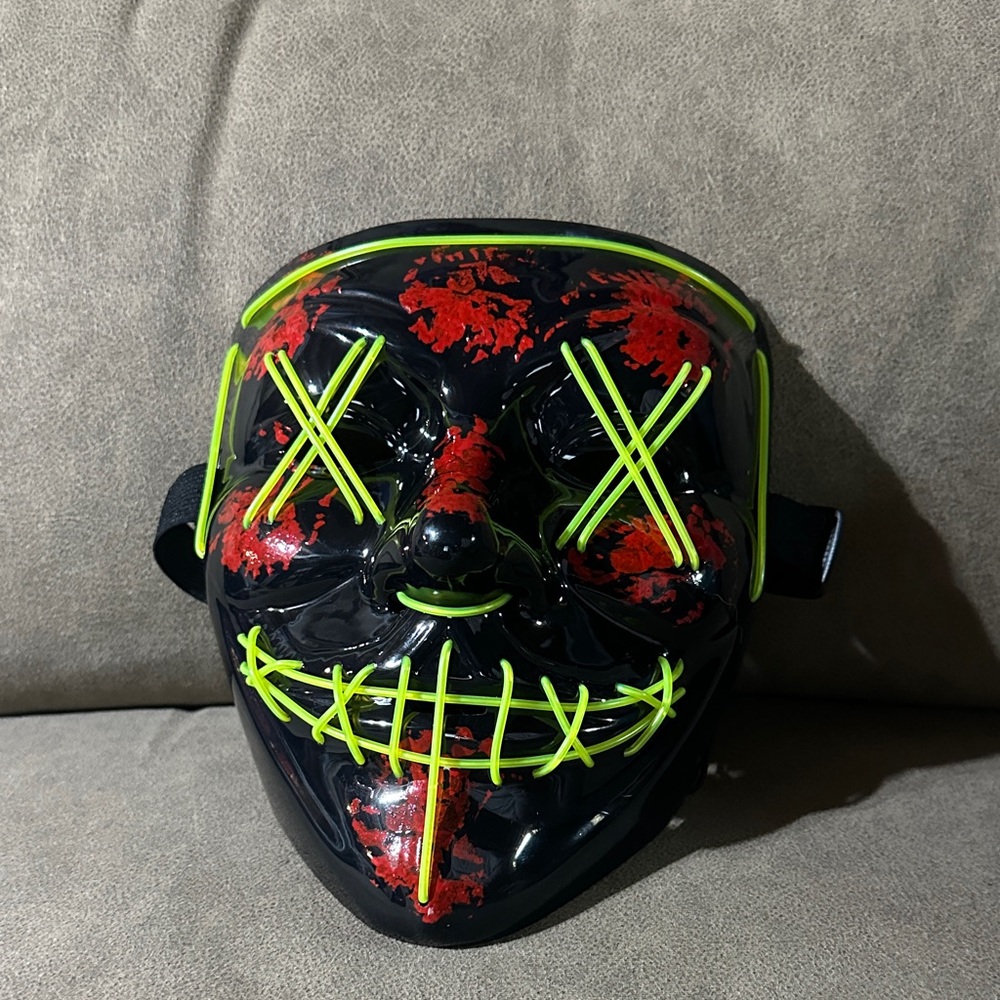 Black and Red LED Halloween Mask